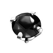 Dermal Anchor silver crystal black set