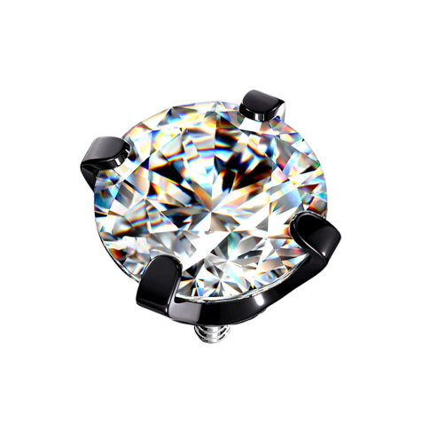 Ancoraggio dermico in cristallo nero e argento