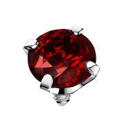 Dermal Anchor argento cristallo rosso set