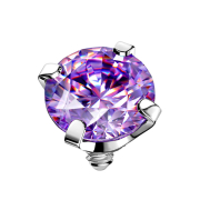 Dermal Anchor silber Kristall tanzanite gefasst