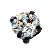 Dermal Anchor noir cristal serti dargent