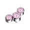 Dermal Anchor silber drei Kristalle pink