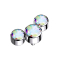 Silver Dermal Anchor with Three Multicolored Crystals