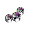 Silver Dermal Anchor with Three Dark Multicolor Crystals