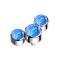 Dermal Anchor silber drei Opale blau