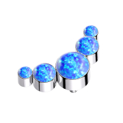 Dermal Anchor silber fünf Opale blau