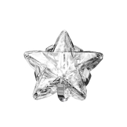 Anello cutaneo in argento a forma di stella con cristallo...