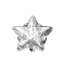 Anello cutaneo in argento a forma di stella con cristallo incastonato in argento