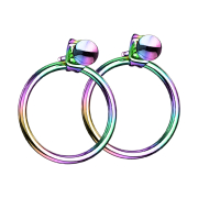 Boucle doreille colorée avec pendentif boule Anneau