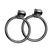 Boucle doreille noire avec pendentif boule Anneau