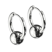 Earring silver pendant ball