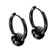 Earring black pendant ball