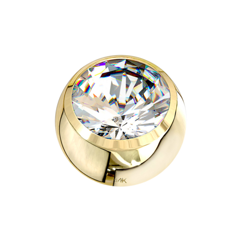 Micro ball 14k gold with crystal silver