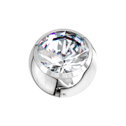 Ball 14k white gold with crystal silver