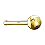 Clou de nez droit en or 14k avec boule