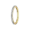 Micro anneau segment pliable 14k or côté cristal argent