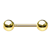 Micro barbell 14k gold with ball
