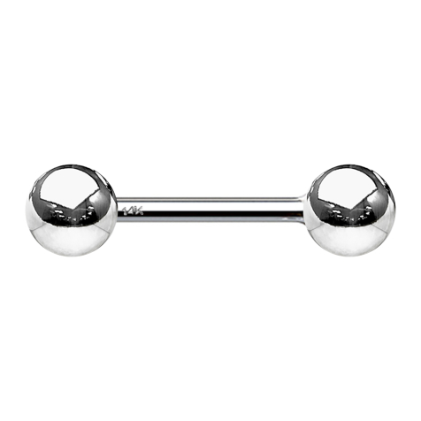 Barbell 14k white gold with ball