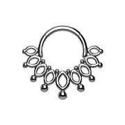 Micro segment ring hinged silver crown with balls