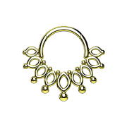 Micro segment ring hinged gold-plated crown with balls