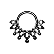 Micro segment ring hinged black crown with balls