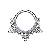 Micro anneau segment pliable argent front cristaux argent...