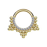 Micro segment ring hinged gold-plated front crystals...