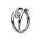 Micro anneau segment pliable argent double anneau avec cristal