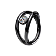 Anello a micro segmenti incernierato nero doppio con...