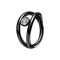 Micro Segmentring klappbar schwarz doppelring mit Kristall