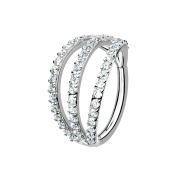 Micro anneau segment pliable argent trois anneaux avec...