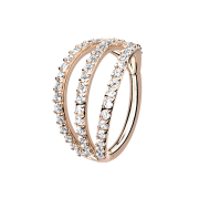 Micro anneau segment pliable or rose trois anneaux avec...