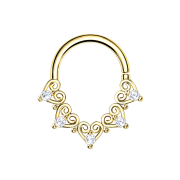 Anello per micropiercing Cuori in filigrana placcati oro...