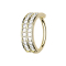 Micro piercing anneau 14k doré double ligne avec cristaux
