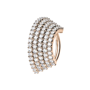 Micro Piercing Ring rosegold Platte mit fünf...