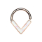 Micro piercing ring rose gold angle with white opal