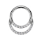 Micro bague segmentée pliable argent double face cristaux argent