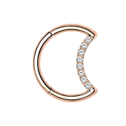 Foldable micro segment ring in rose gold with crystals