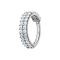 Micro segment ring hinged 14k white gold double line with crystals