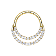 Micro Segmentring klappbar 14k gold doppel front...