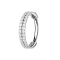 Micro anneau segment pliable argent double ligne avec cristaux