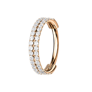 Micro segment ring hinged rose gold double line with...