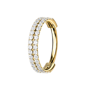 Micro segment ring hinged gold-plated double line with...