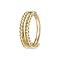 Micro segment ring hinged gold-plated double line with balls