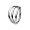 Micro segment ring, foldable, silver, three rings