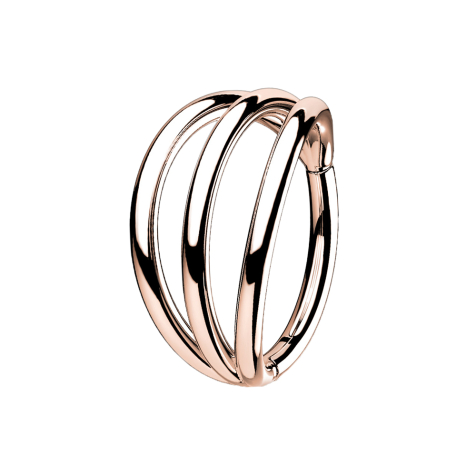 Micro bague segmentée pliable en or rose trois anneaux