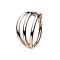 Micro bague segmentée pliable en or rose trois anneaux
