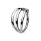 Anello micro segmento incernierato argento tre anelli