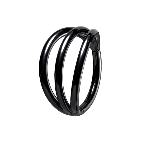 Micro segment ring, foldable, black, three rings