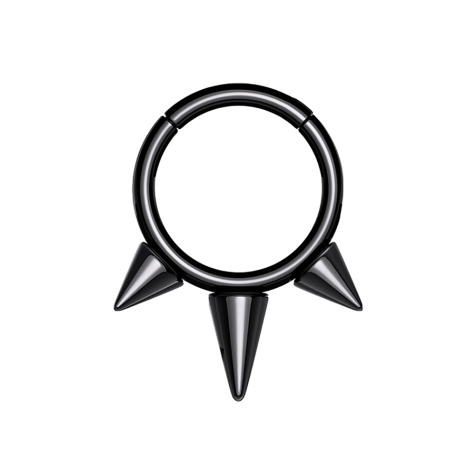 Micro anneau segmenté pliable noir trois cônes